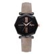 thumbnail image 1 of Reloj de cuarzo con esfera negra geométrica simple Reloj de pulsera con correa de cuero PU para mujer (gris), 1 of 3