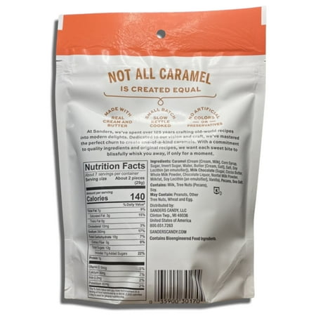 Small Batch Chocolate by Sanders | 7 Ounce Bag | Value Pack of 2 (Milk Chocolate Sea Salt Pecan Caramel Cluster)