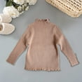 thumbnail image 7 of Odeerbi Toddler Boys Girls Knit Cotton Tops Velvet Collar 2025 Long Sleeve Tiered Ruffle Tunic Knitted Top Brown 5-6 Years, 7 of 7