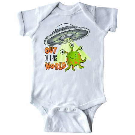 

Inktastic Out of this World- cute green alien UFO Gift Baby Boy or Baby Girl Bodysuit