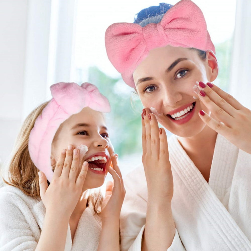 3-teiliges Spa-Stirnband Set – Wasserdichtes Armband & Weiches Plüsch-Stirnband Für Make-up, Gesichtswaschen & Baden