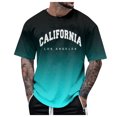 thumbnail image 1 of Playeras De Algodon Para Hombre, Camiseta Informal Retro Con Estampado Parcial De Letras Para El Día Del Padre, Cuello Redondo, Manga Corta, Primavera Y Verano, 1 of 6