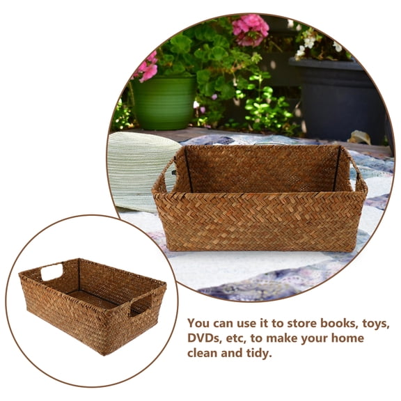 LOLIPPYY Large Capacity Rectangular Storage Basket Bin Light Brown Shelf Organizer for Friends 1 Piece 12.99 x 9.06 x 4.33 inches