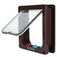 thumbnail image 3 of Puerta abatible de seguridad con cerradura para gatos, puerta abatible de plástico para mascotas pequeñas, suministros para mascotas para el hogar, marrón L, 3 of 14