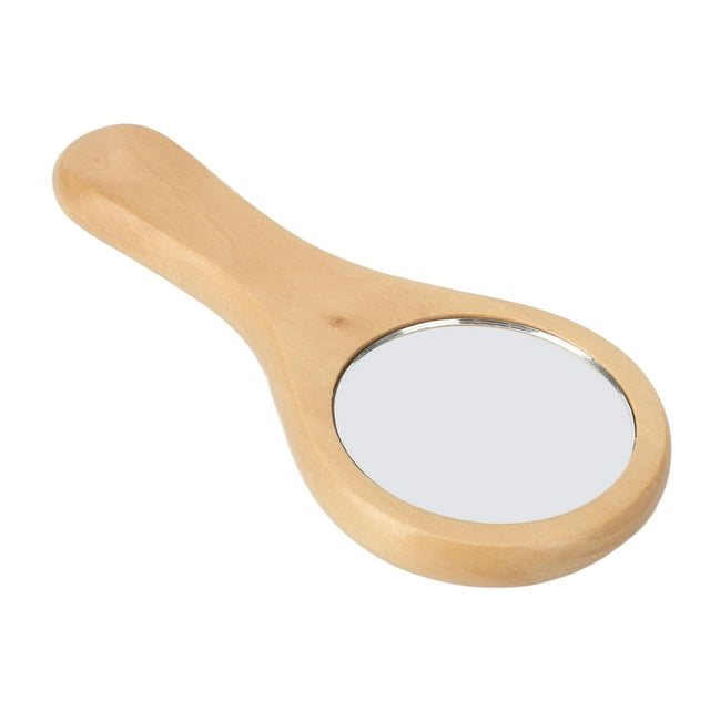 Espejo de maquillaje ANGGREK Cosmético de Mano Con Madera de Agarre Cómodo Para viajes