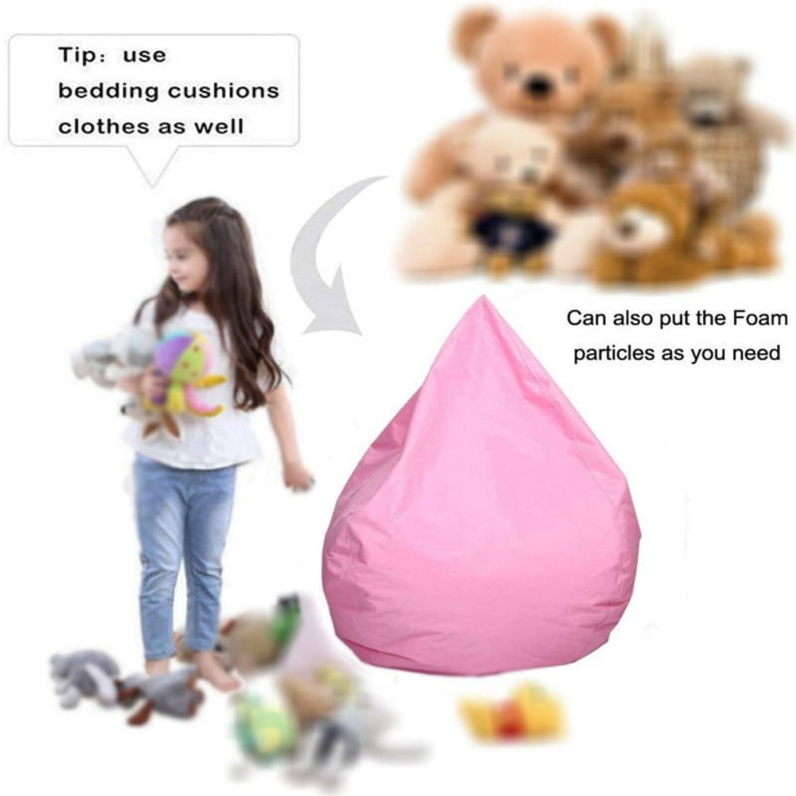 Stuffed Animal Storage Bean Bag Chair Cover (No Filler) for Kids and Adults