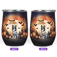 thumbnail image 2 of Mummy Border Collie Happy Halloween with Pumpkins Bats Spooky Fun 12oz Stainless Steel Wine Tumbler Insulated Cup with Lid Borders Dog Lovers Gifts Idea - 00019, 2 of 5