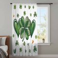 thumbnail image 3 of St Patrick's Day Sheer Curtains 63 Inches Long, Spring Shamrock Leaf Love Vintage Green Light Filering Curtains, Breathable Simi Curtain Privacy Drapes for Living Room Bedroom Window Treatment, 3 of 9
