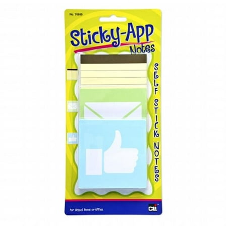 Charles Leonard CHL76980 Sticky App Notes Pastel 3 (Best Sticky Note App For Iphone)