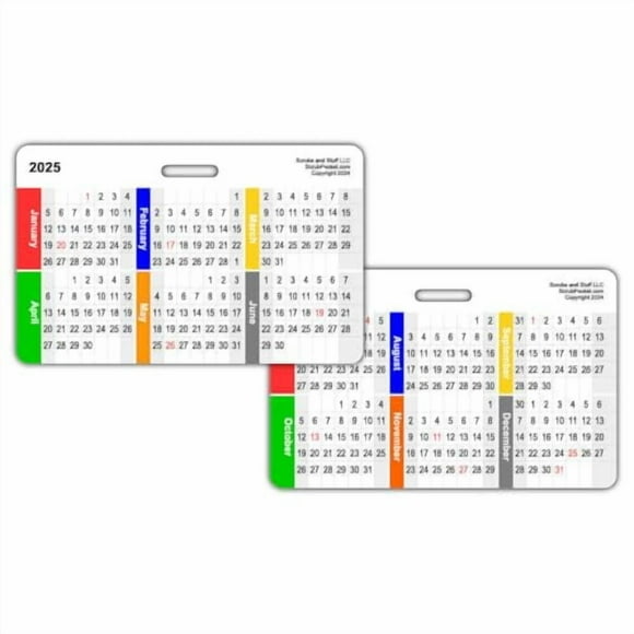 2025 Monthly Calendar Badge Card Horizontal (Pack of 5)