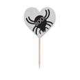 thumbnail image 1 of Halloween araña negra Etiqueta del corazón de la bandera del palillo de dientes, 1 of 3