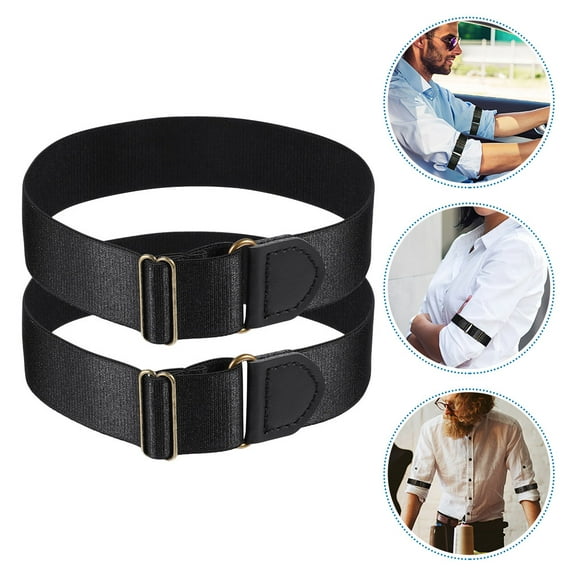 NICEXMAS 4Pcs Shirt Tucker for Man Black Nylon Anti Slip Adjustable Lightweight Comfort