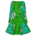 thumbnail image 5 of Tiki Garden Wall Green Long Sleeve Dresses For Women Vintage Elegant Party Dress Oversized V-neck Dress S-8XL, 5 of 7