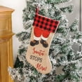 thumbnail image 5 of ZPAQI Plaid Printing Santa Chimney Christmas Stockings Large Xmas Element Print Stocking for Family Country Rustic Personalized Holiday Indoor Large Stocking Christmas Decorations, 5 of 8