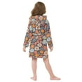 thumbnail image 4 of FORMRS Niños Bathrobe Unisex Hooded Robe Soft Plush Pajamas Sleepwear, Size 10-12T, Colorful Flowers, 4 of 7