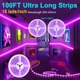 thumbnail image 4 of Gliztech 100FT Black Light Led Strip App Control, Black Light for Glow Party with Remote, Self Adhesive UV Light Strip for Halloween Decor, 24V, 4 of 8