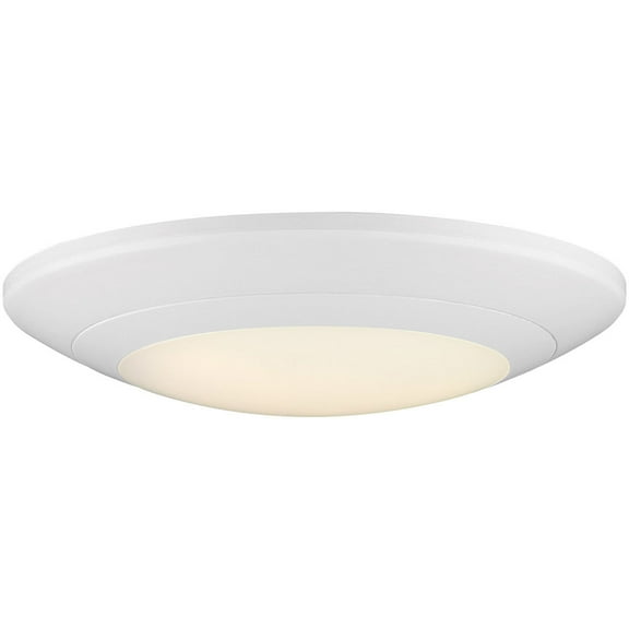 6 in White Integrated LED J-Box or Recessed Can Mounted LED Disk Light Trim, 2700K, EVDSK690WH27