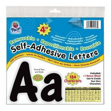 Pacon Self-Adhesive 4" Letters, Removable, Black, 154 Characters
