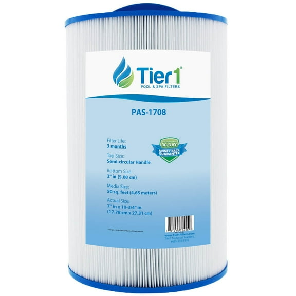 Tier1 Pool & Spa Filter Cartridge | Replacement for Pleatco PCD50, Unicel C-7451, Filbur FC-3084, SD-00265 and More | 50 sq ft Pleated Fabric Filter Media