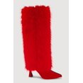 thumbnail image 3 of Women's Faux Fur Pointed Toe Spool Heel Boots, 3 of 6