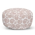 thumbnail image 1 of Brown Paisley Pouf Cover with Zipper, Continuous Almond Inspired Oriental Motifs Traditional Fashion Print, Soft Decorative Fabric Unstuffed Case, 30" W X 17.3" L, Redwood and White, by Ambesonne, 1 of 5