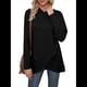 thumbnail image 1 of Sudadera Holgada con Capucha y Larga para Mujer, de Color Liso e Irregular Negro XL, 1 of 9