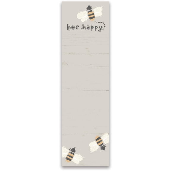 Primitives by Kathy Magnetic List Notepad Magnetic Backing, Beige, 2.75" x 9.50" x 0.25", Bee Happy