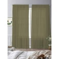thumbnail image 3 of Sage Green Sheer Curtains 84 Inch Length 2 Panels Set for Living Room/Bedroom, Brown Solid Color Simple Abstract Semi Curtain Sheers Drapes Rod Pocket Curtains Window Treatment Set 52''x84''x2, 3 of 7