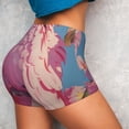 thumbnail image 4 of Fuzoiu Pink Parrot Tropical Blossoms Print Women's Workout Shorts,Workout Biker Shorts Women,Exercise Fitness Shorts,Scrunch Short, Athletic Shorts for Gym Yoga Running Sport Active-Large, 4 of 8