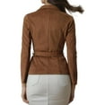 thumbnail image 3 of MODA NOVA Women's Jacket Faux Suede Notched Lapel Long Sleeve Coats XS Brown, 3 of 6