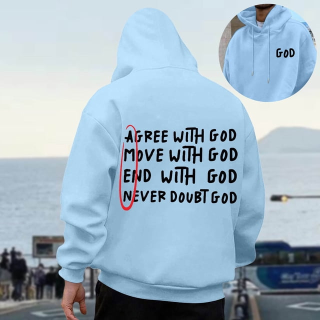 MHFRRA Sudadera Informal con Capucha para Hombre, de Manga Larga, con Diseño Estampado para Uso Diario, Cómoda Sudadera con Capucha para Otoño E Invierno Azul