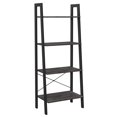thumbnail image 1 of VASAGLE Ladder Shelf, 4-Tier Bookshelf, Storage Rack, Bookcase with Steel Frame, for Living Room, Home Office, Kitchen, Bedroom, Industrial Style, Charcoal Gray and Black ULLS044B04, 1 of 2