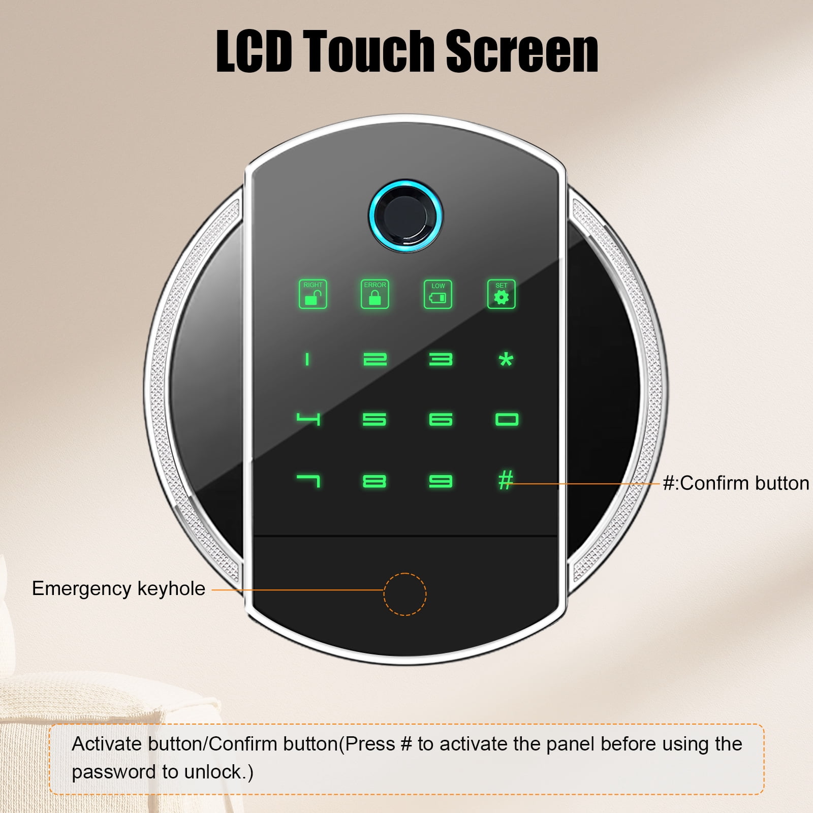 Gun Safe, 3-5 Biometric Fingerprint Gun Cabinet with LCD Touch Screen and Silent Mode, Long Gun Safe for Long Guns and Pistols