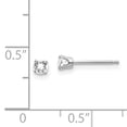 thumbnail image 3 of 14k White Gold 3mm Topaz Stud Earrings Birthstone April Gemstone, 3 of 7