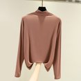 thumbnail image 3 of STETMN Women's Mock Neck Tops Loose Fit Solid Soft Shirts Lightweight Fall Layer T-Shirt, 3 of 3