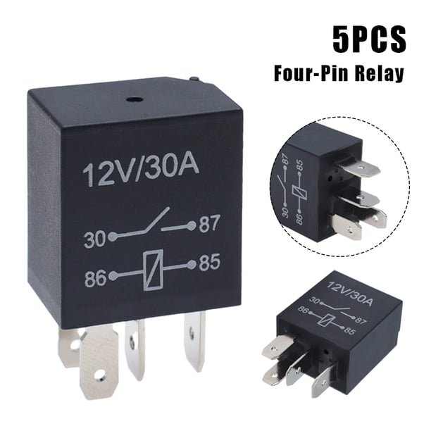 Pack Of 4 Automotive 5 Pin Relays - 12V 40A Waterproof Housing With Alloy Contacts
