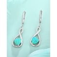 thumbnail image 5 of VESITIM Infinity Dangle Leverback Earrings 925 Sterling Silver Heart Earrings Created Green Opal Jewelry for Women, 5 of 7