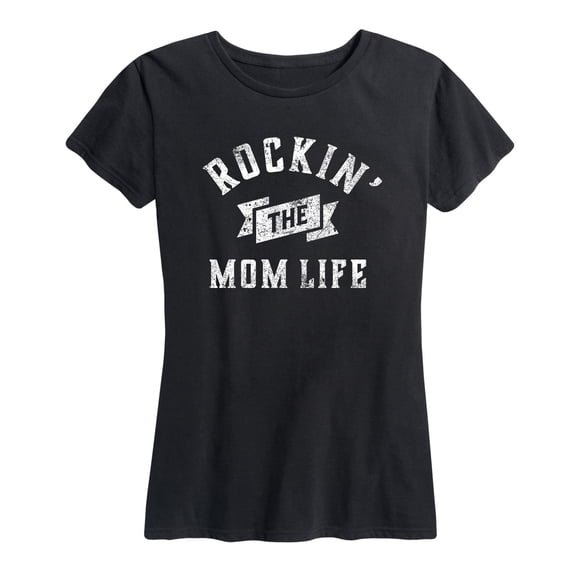 Instant Message - Rockin Mom Life - Gift For Mom Fathers Day - Women's Short Sleeve Graphic T-Shirt