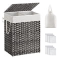 thumbnail image 1 of SONGMICS Cesto de Ropa Sucia con Tapa, Cesta Ropa Sucia 90 L, 2 Compartimentos, Bolsa Extra&iacute;ble con Asas, Tejido a Mano, para Dormitorio, Ba&ntilde;o, Lavander&iacute;a, SONGMICS NA, 1 of 9