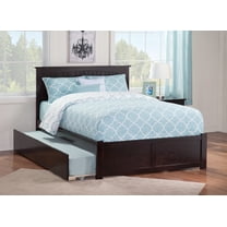 AFI Nantucket Queen Wood Platform Bed with Headboard Footboard & Twin XL Trundle, Espresso
