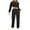 Black, variant on Scyoekwg Womens Athletic Sets 2 Piece Outfits Stand Collar Long Sleeve Tops Wide Legs Pants Sports Outfits Loose Casual Solid Color Fashion Fall Outfits Tracksuit Set (Black,L)