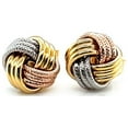 thumbnail image 3 of ARAIYA JEWELRY Love Knot Postback Stud Earrings for Women in 14K Tri Color Gold, 3 of 5