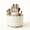 Beige, variant on 360° Rotating Makeup Brush Organizer with Gold Feet, Partitioned Cosmetic Storage Holder, Desktop Vanity Spinner for Skincare Pens
