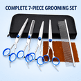 7 Piece Pet Grooming Scissors Kit for Dogs and Cats, 6.5 Inch Stainless ...