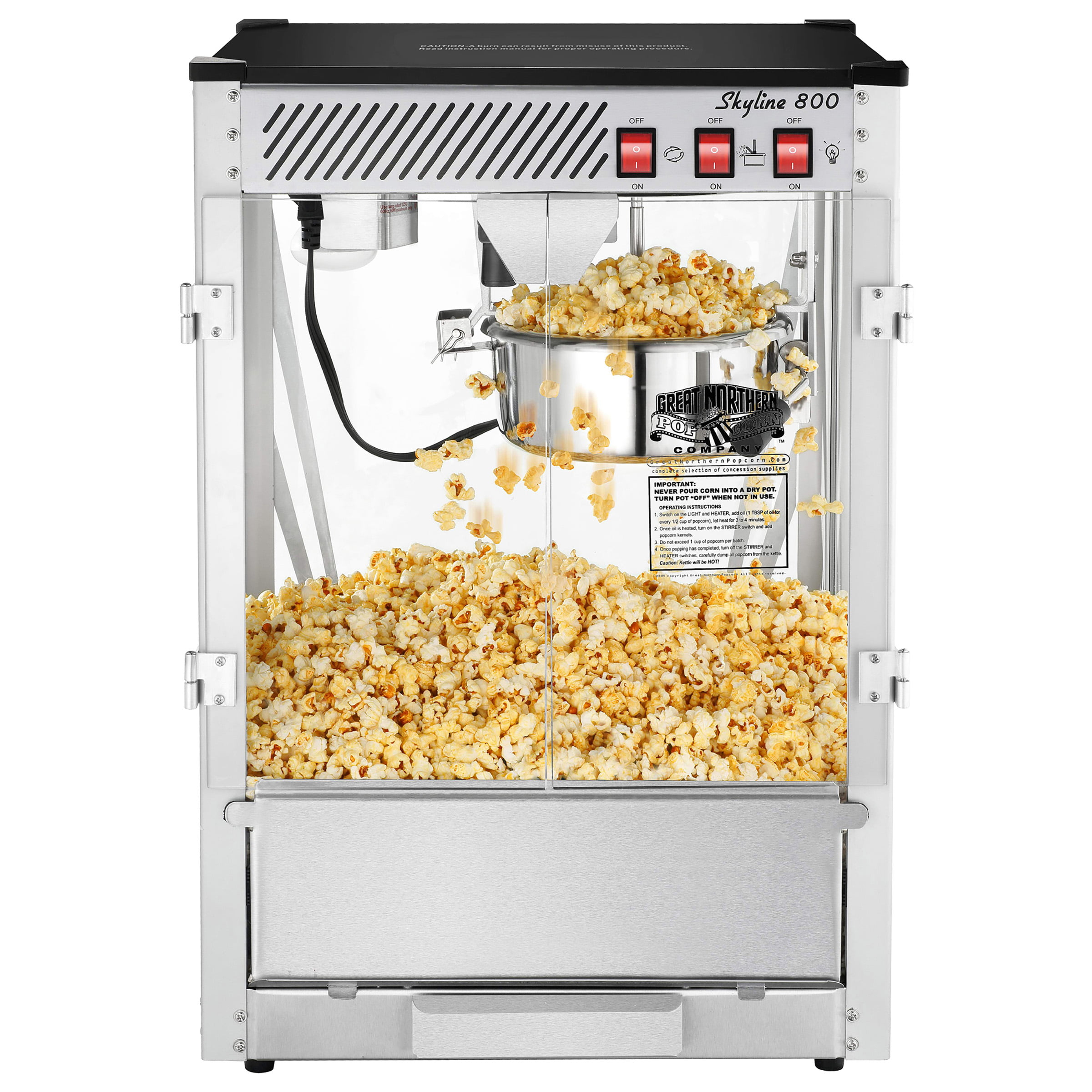 del lineal form Bar Style Popcorn Popper Machine Commercial, 8 oz by Great Northern Popcorn  - Walmart.com