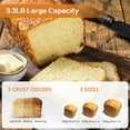 thumbnail image 4 of Davivy 850W Bread Maker Machine 3LB Dough Maker,15-in-1 Automatic Bread Machine Maker with Nonstick Bowl, Jam& Yogurt, 3 Loaf Sizes and 3 Crust Settings,15-H Delay Timer, 4 of 10