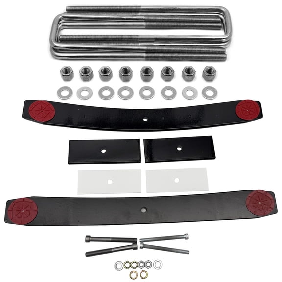 BST BSSP 1.5"-2" Rear Add A Leaf Lift Kit with 8.5" long 2.5" wide Square U Bolts for 1987-2011 Dodge Dakota 2WD 4WD
