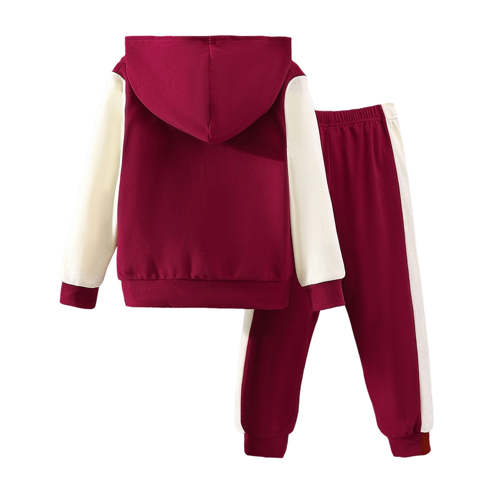 Zshosam Baby Girls Outfits Toddler Baby Girl Clothes Long Sleeves Ruffle Hoodie Shirt Floral Pants 2 Pcs Fall Winter Outfits Set Size 1T 2T,(Red 1-2 Years)