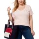 thumbnail image 1 of Tommy Hilfiger - Camiseta básica SS para mujer, rosa, 1X, 1 of 1