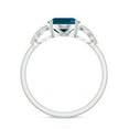 thumbnail image 3 of Oval Cut Prong Set London Blue Topaz Engagement Solitaire Ring for Women 925 Sterling Silver White Gold Plated Moissanite Side Stone Ring Size 7, 3 of 4
